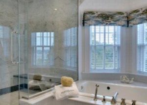 Custom design bathroom Cape Cod with freestanding tub